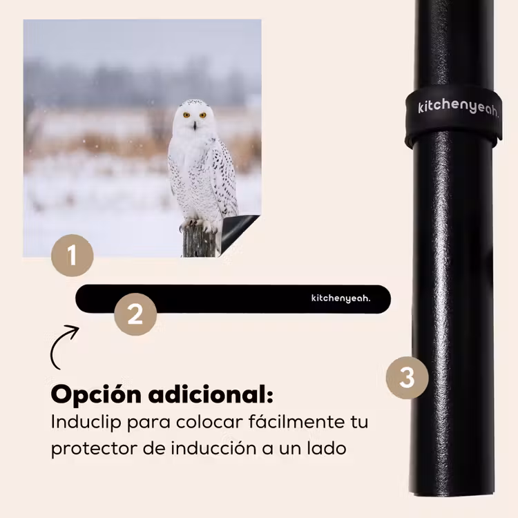 Protector de inducción - Búho nival - Valla - Nieve - Blanco — 8
