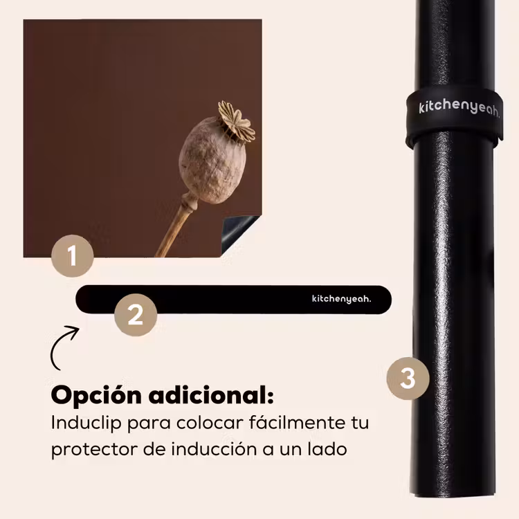 Protector de inducción - Bulbo de amapola - Flor seca - Marrón - Minimalista — 8
