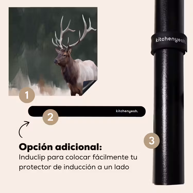 Protector de inducción - Ciervo rojo - Cornamenta - Pintura - Rústico — 8