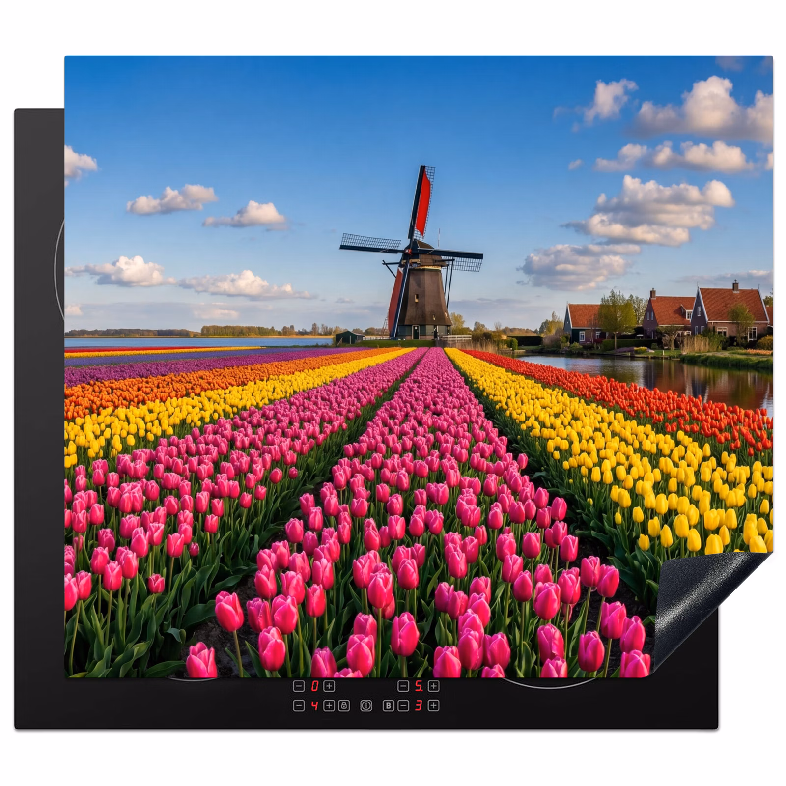 Protector de inducción - Tulipanes - Holanda - Molino - Colorido — 1