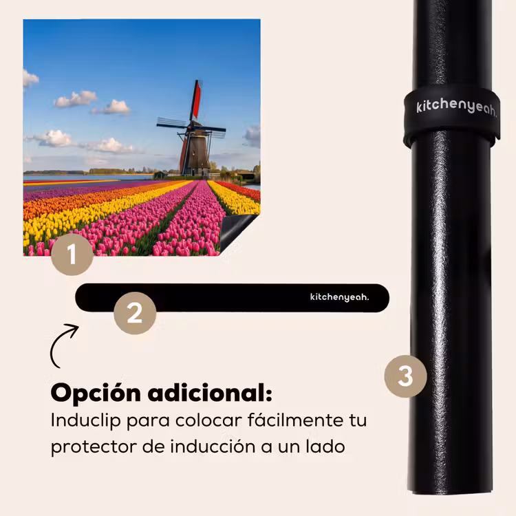 Protector de inducción - Tulipanes - Holanda - Molino - Colorido — 8