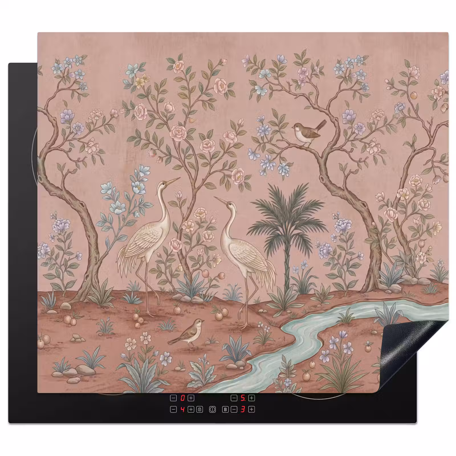 Protector de inducción - Nostalgia - Garzas - Rosa — 1