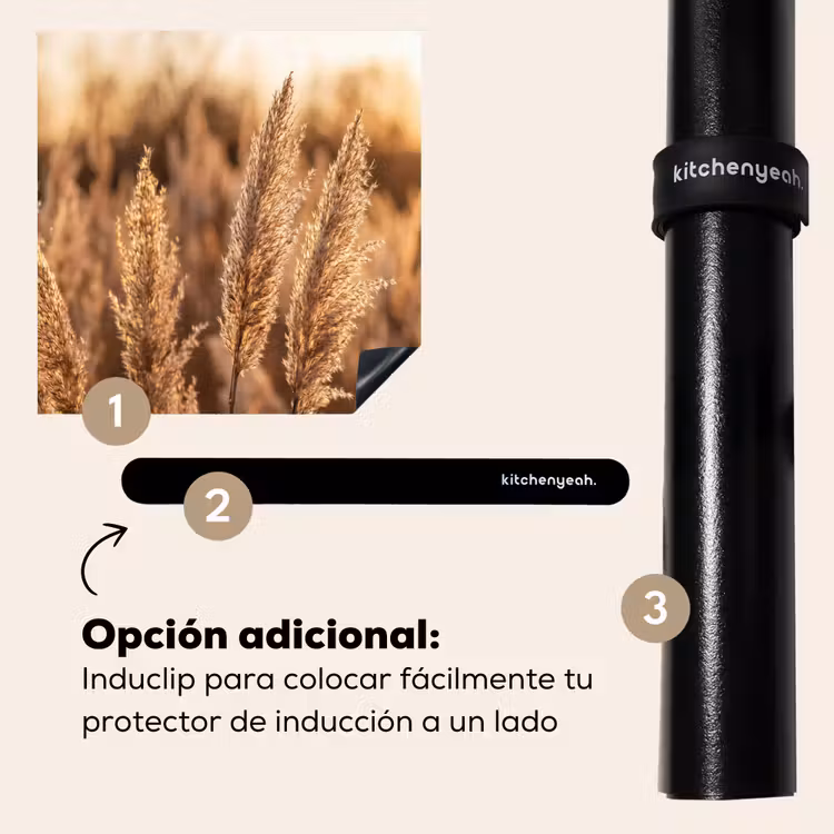 Protector de inducción - Penachos de junco - Hierba - Puesta de sol - Dorado - Sereno — 8
