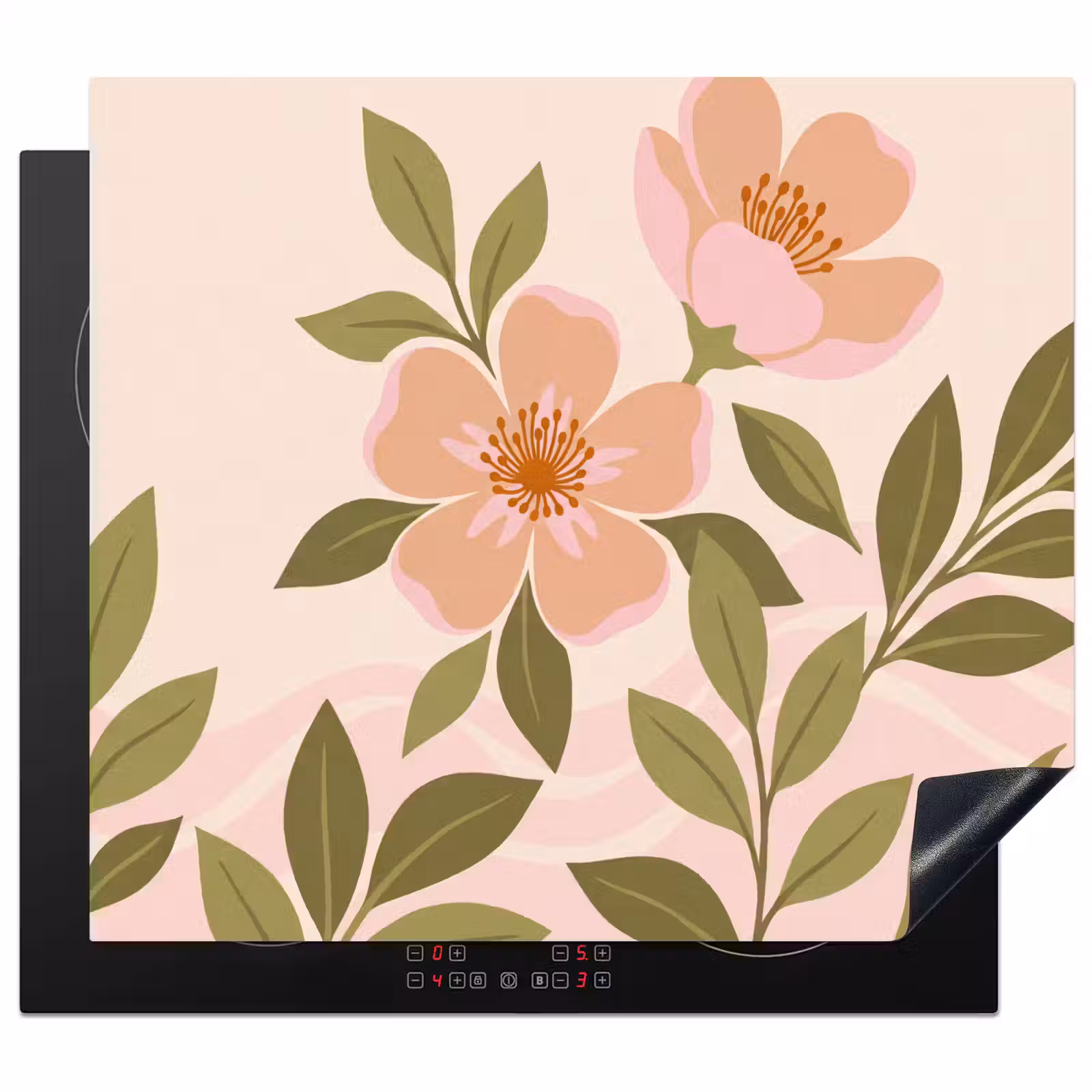 Protector de inducción - Gráfico - Flores - Rosa — 1