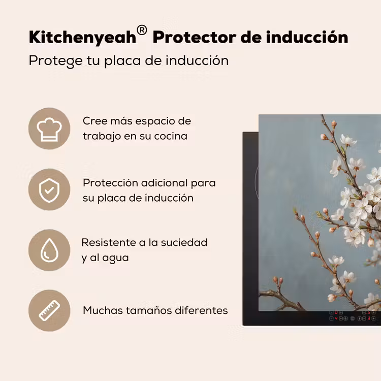 Protector de inducción - Botánico - Naturaleza muerta - Azul — 5