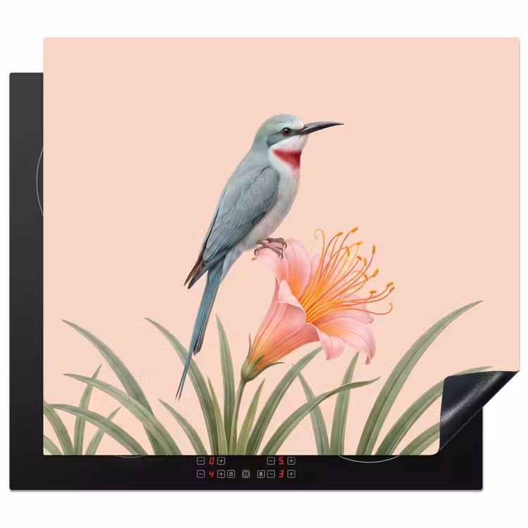 Protector de inducción - Pájaro - Flor - Naturaleza - Rosa — 1