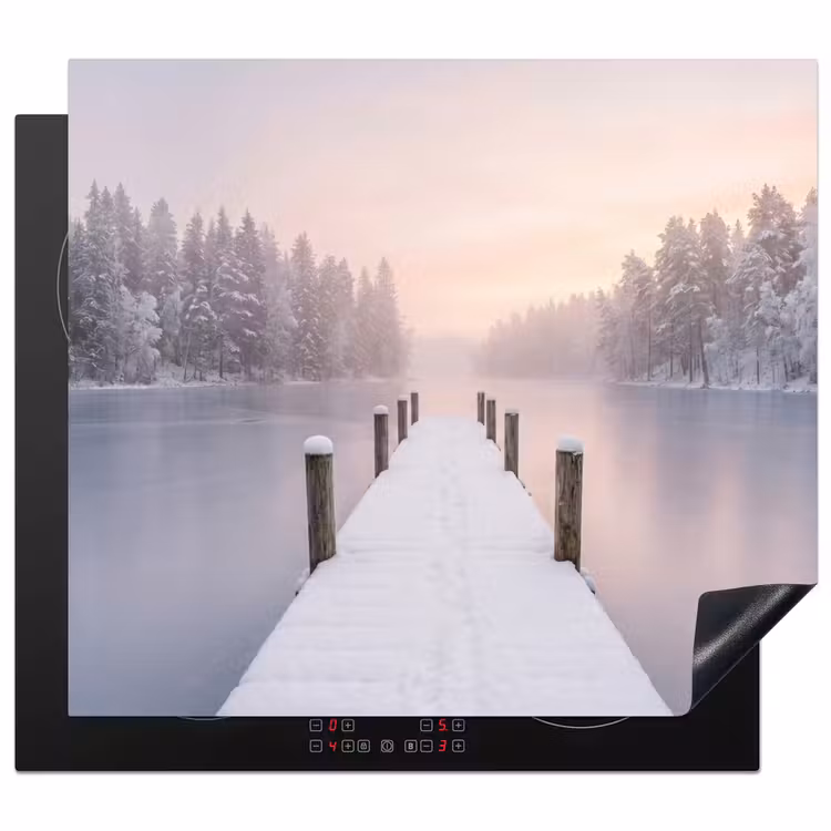 Protector de inducción - Embarcadero - Lago - Niebla - Invierno - Sereno — 1