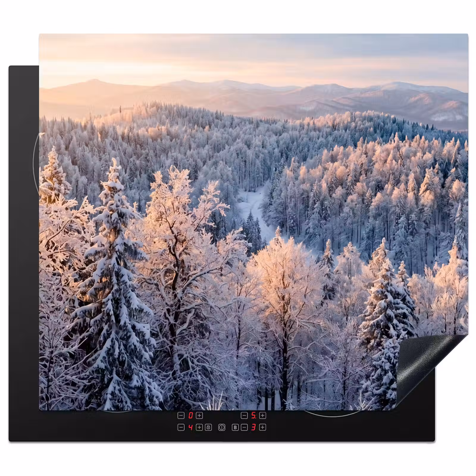 Protector de inducción - Bosque - Montañas - Oro - Invierno - Cálido — 1