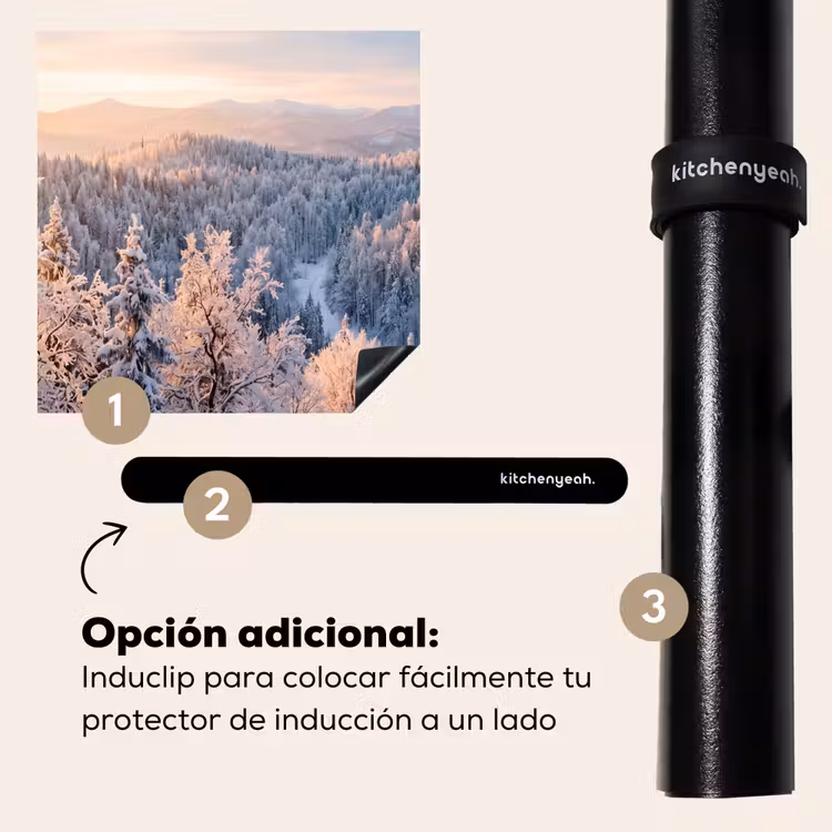 Protector de inducción - Bosque - Montañas - Oro - Invierno - Cálido — 8