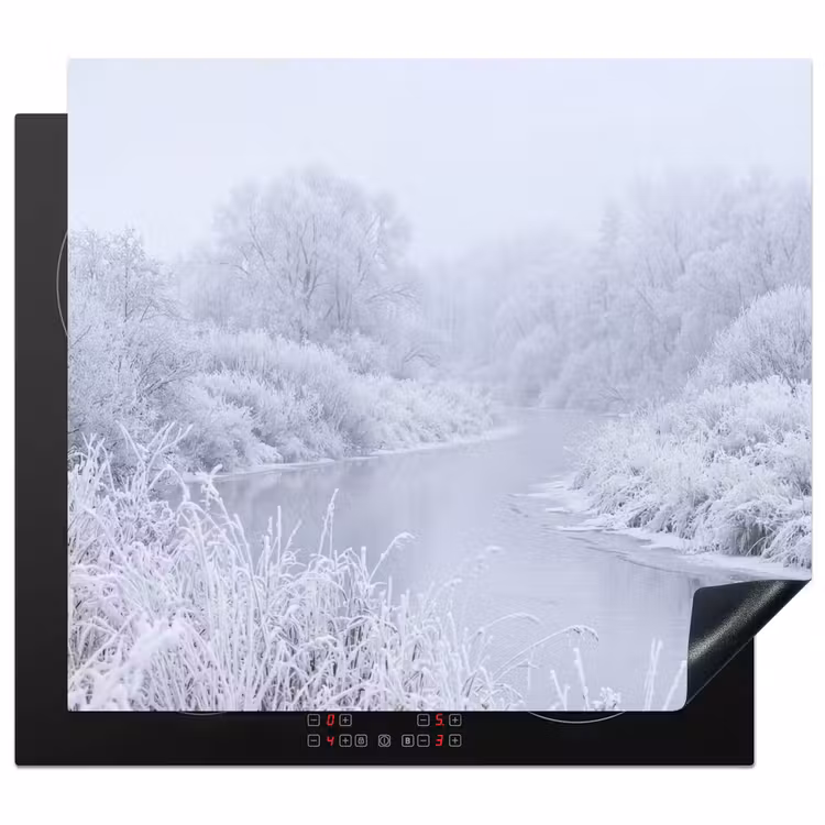 Protector de inducción - Río - Nieve - Bosque - Invierno - Paisaje — 1