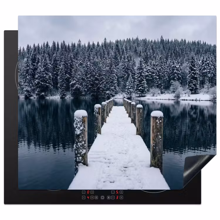 Protector de inducción - Embarcadero - Lago - Nieve - Montañas - Descanso — 1