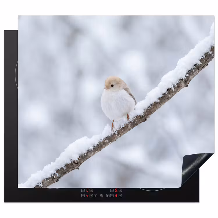 Protector de inducción - Pájaro - Nieve - Rama - Invierno - Suave — 1