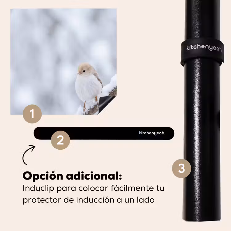 Protector de inducción - Pájaro - Nieve - Rama - Invierno - Suave — 8