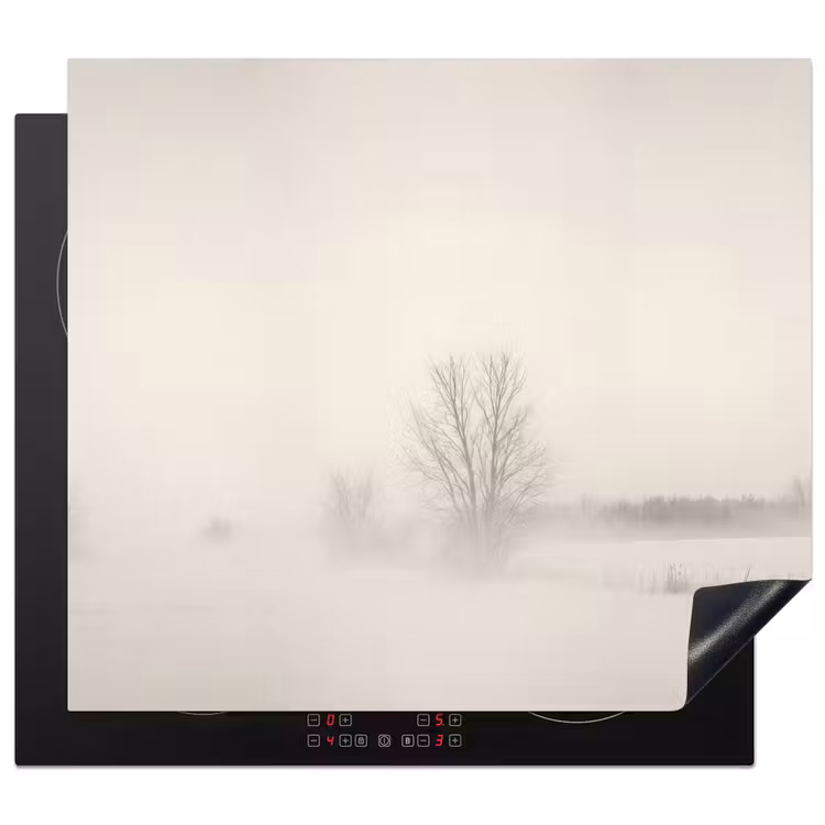 Protector de inducción - Árbol - Niebla - Nieve - Invierno - Minimalista — 1