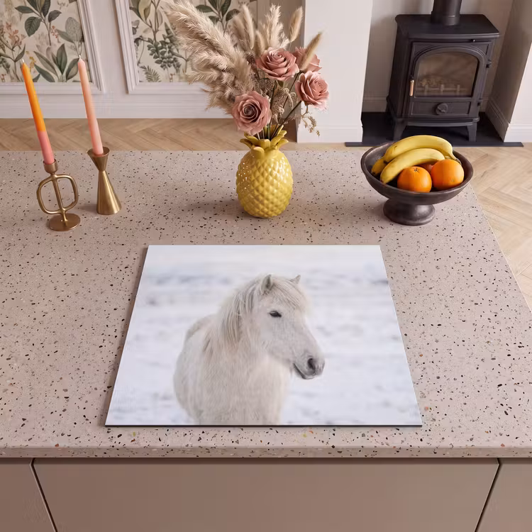 Protector de inducción - Caballo - Cabeza - Invierno - Animales - Blanco — 3