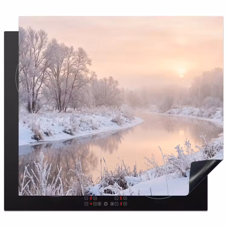 Protector de inducción - Río - Invierno - Paisaje - Nieve - Amanecer — 1