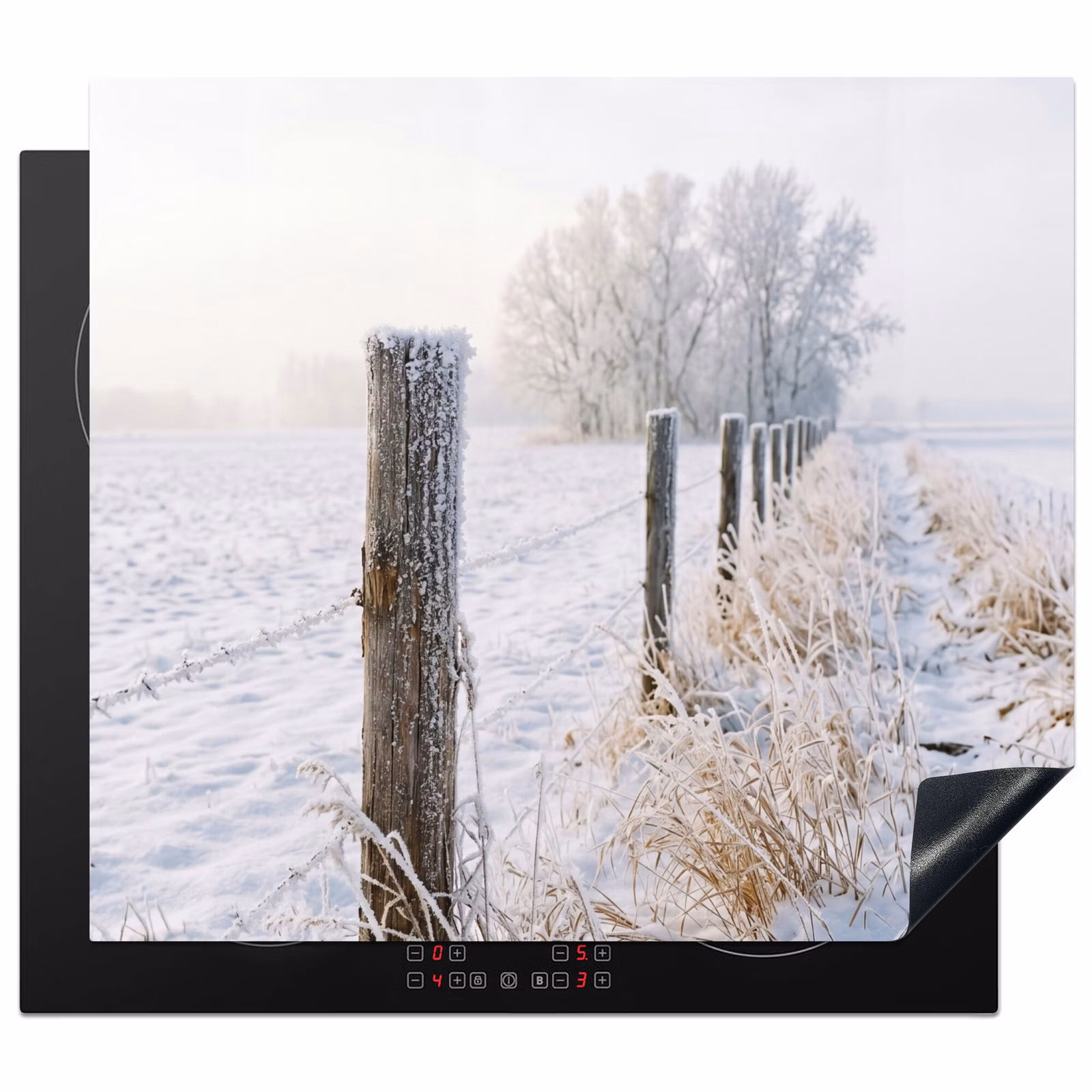 Protector de inducción - Cerca - Nieve - Niebla - Campo - Nostálgico — 1
