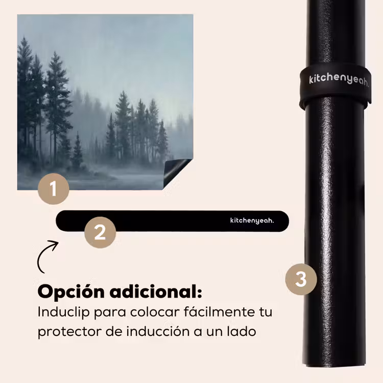 Protector de inducción - Bosque - Lago - Niebla - Naturaleza - Gris — 8