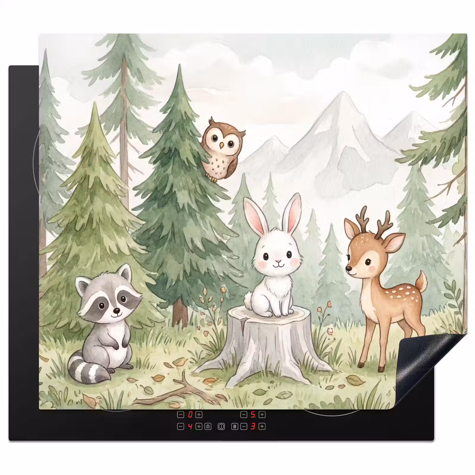 Protector de inducción - Bosque - Animales - Verde — 1