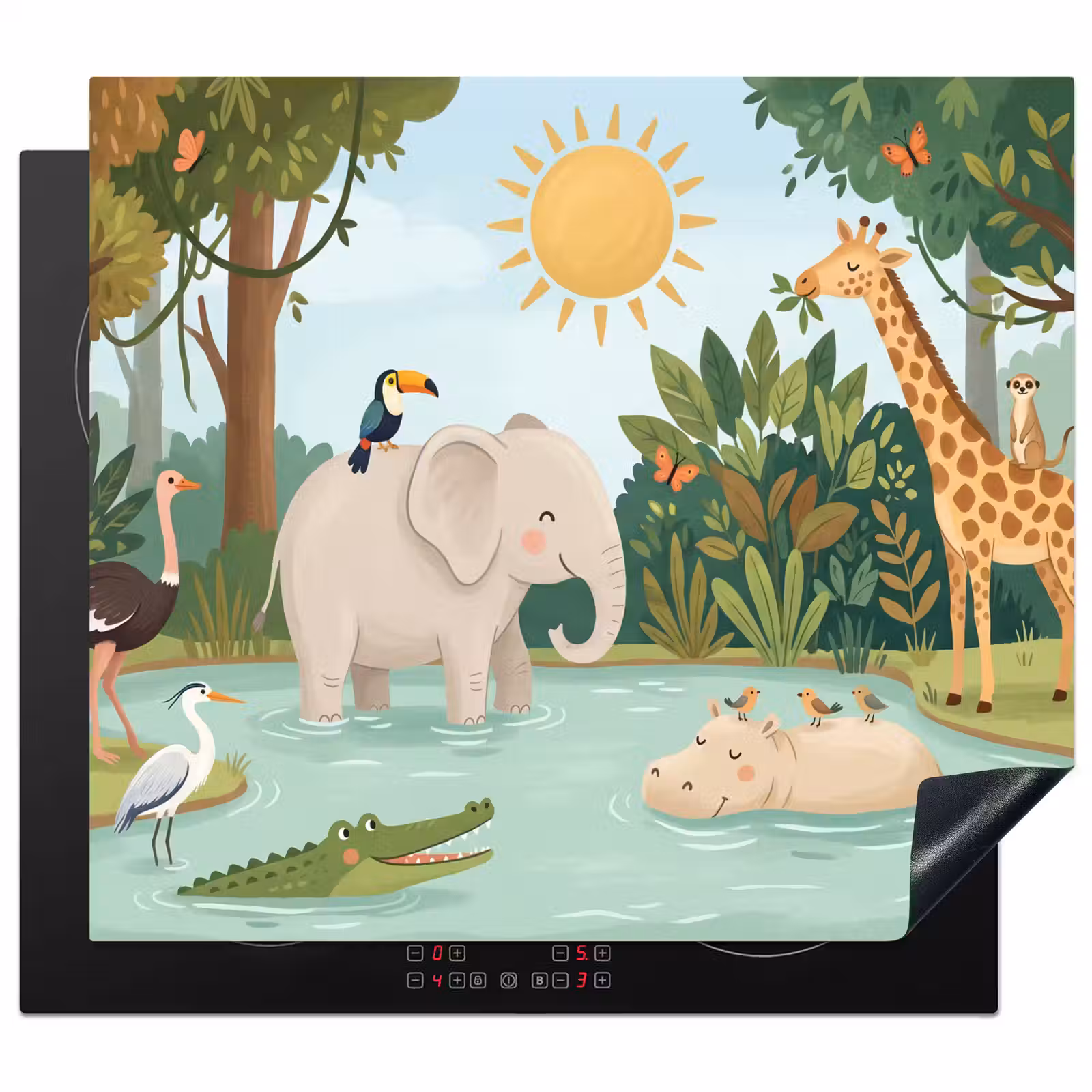 Protector de inducción - Selva - Oasis - Animales - Colorido — 1