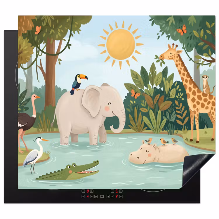 Protector de inducción - Selva - Oasis - Animales - Colorido — 1