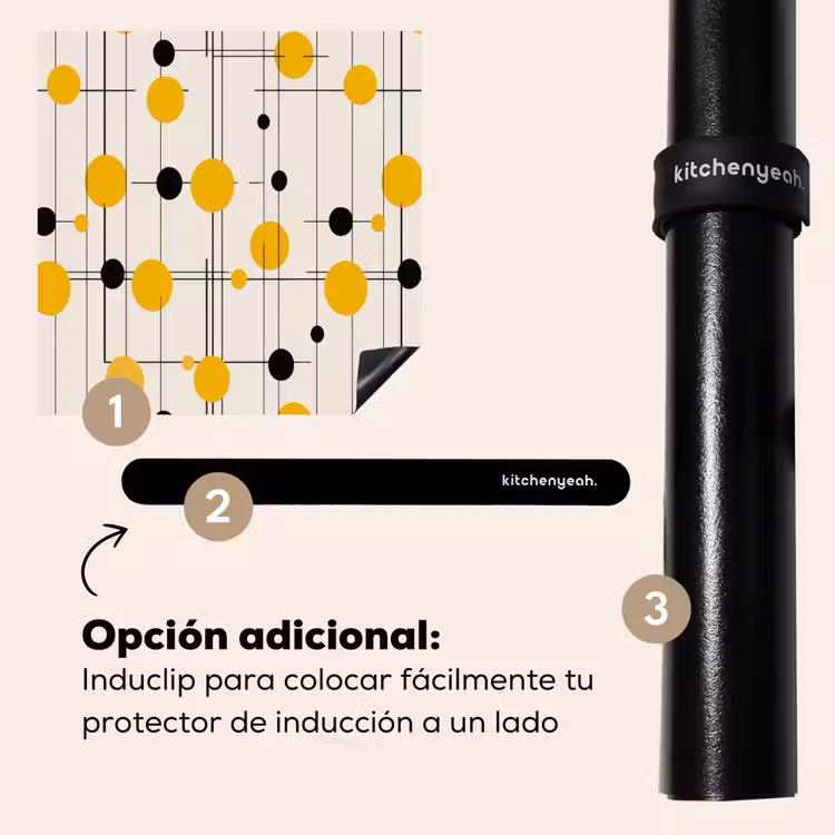 Protector de inducción - Geométrico - Retro - Líneas - Amarillo ocre - Negro — 8