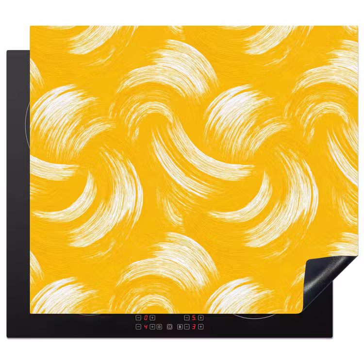 Protector de inducción - Pinceladas - Abstracto - Dinámico - Amarillo — 1