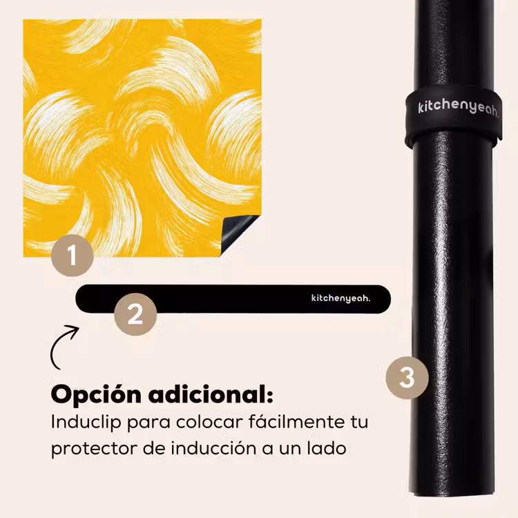 Protector de inducción - Pinceladas - Abstracto - Dinámico - Amarillo — 8