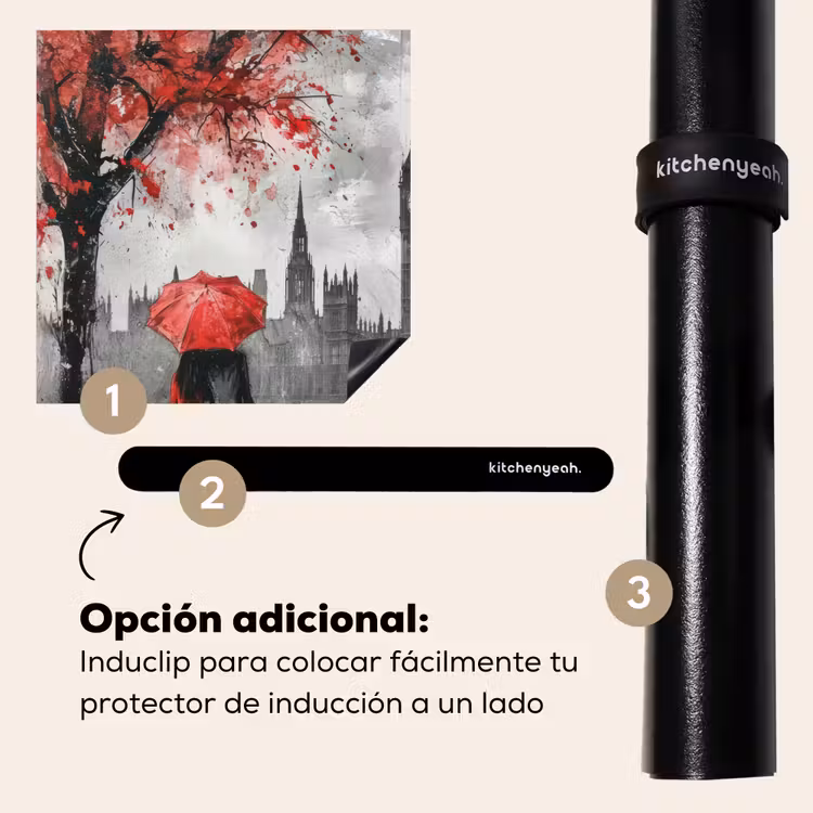 Protector de inducción - Londres - Rojo - Negro - Pareja - Romántico — 8