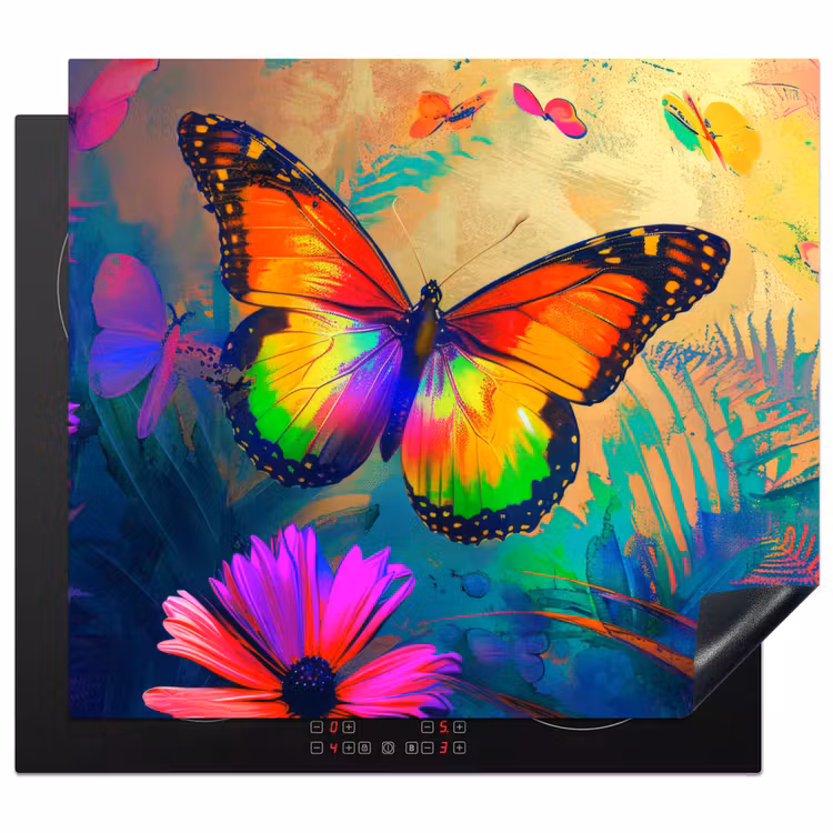 Protector de inducción - Mariposa - Plantas - Colorido - Rosa - Flores — 1