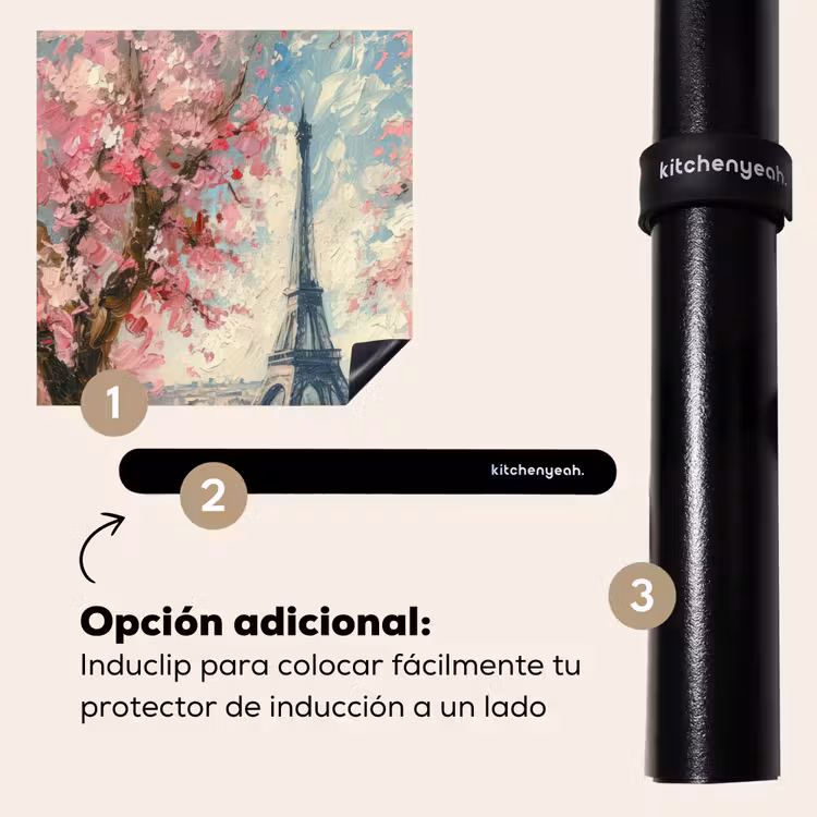 Protector de inducción - Torre Eiffel - Pareja - Rosa - Romántico - Árboles - París — 8