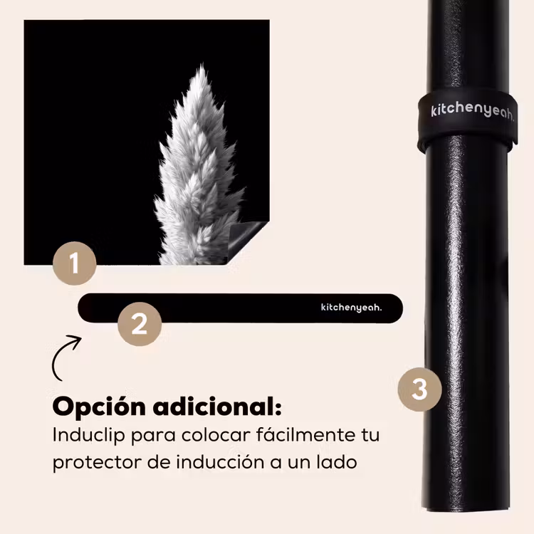 Protector de inducción - Hierba de la Pampa - Blanco y negro - Plantas — 8