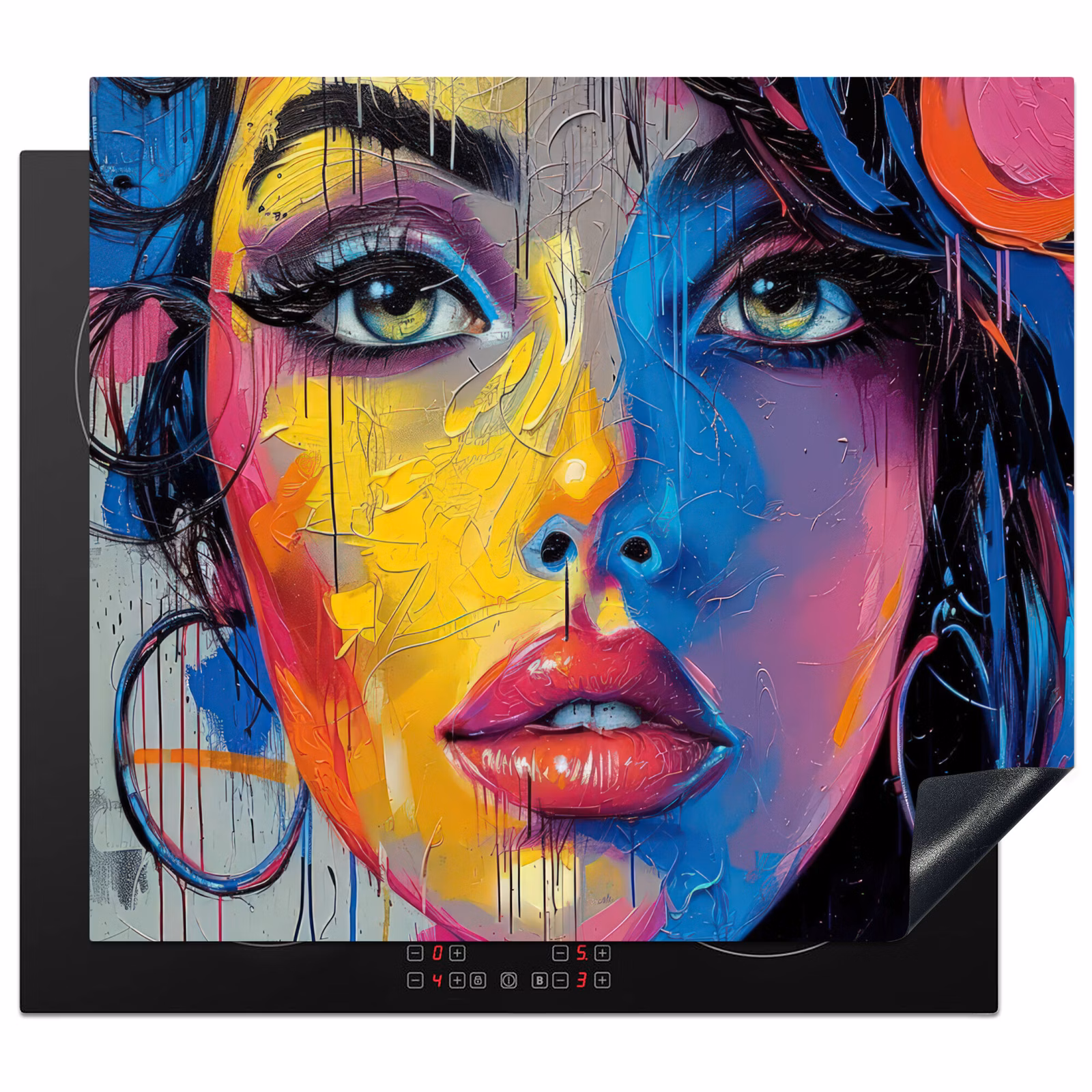 Protector de inducción - Graffiti - Mujer - Colorido - Arte callejero - Arte pop — 1