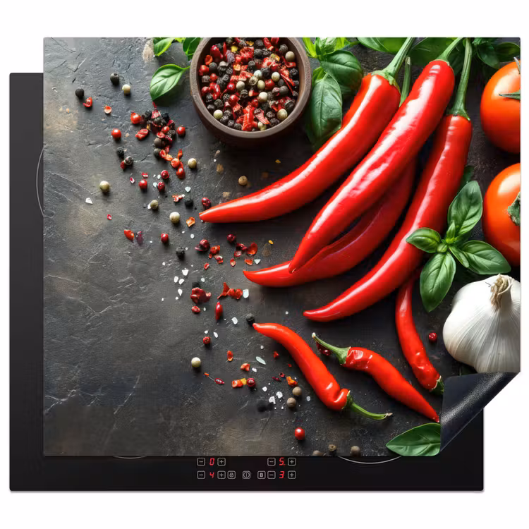 Protector de inducción - Vegetal - Pimiento - Rojo - Gris - Hormigón — 1