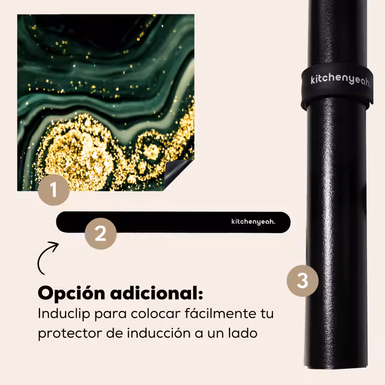 Protector de inducción - Tempesta d'oro su marmo verde — 8