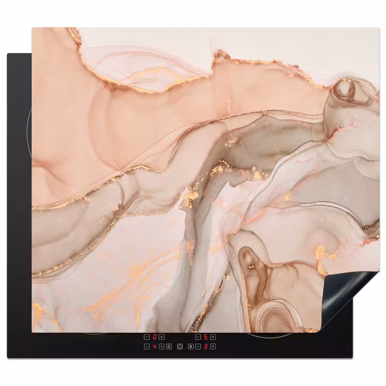 Protector de inducción - Venature d'oro nel marmo salmone — 1