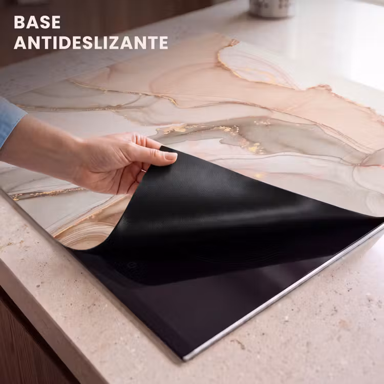Protector de inducción - Venature d'oro nel marmo salmone — 6