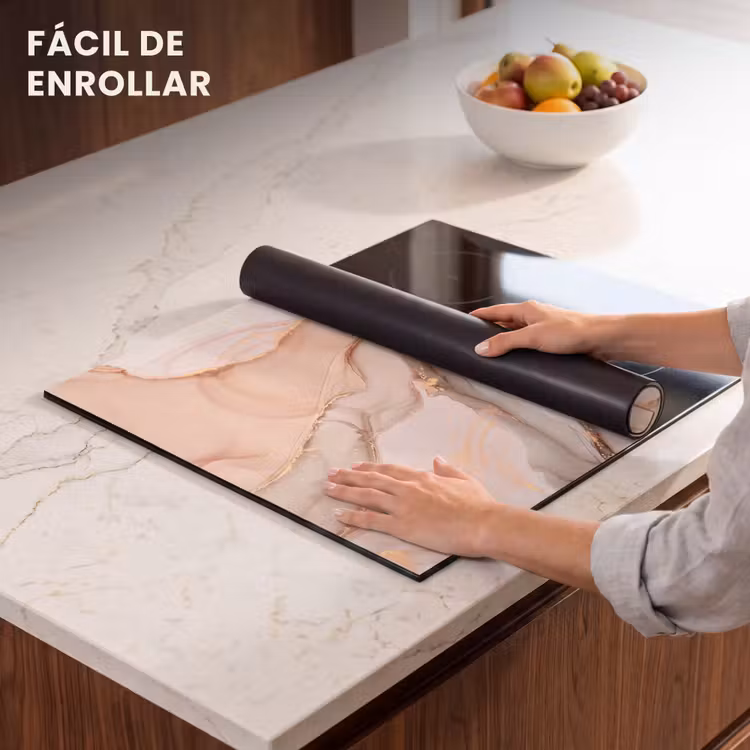 Protector de inducción - Venature d'oro nel marmo salmone — 7