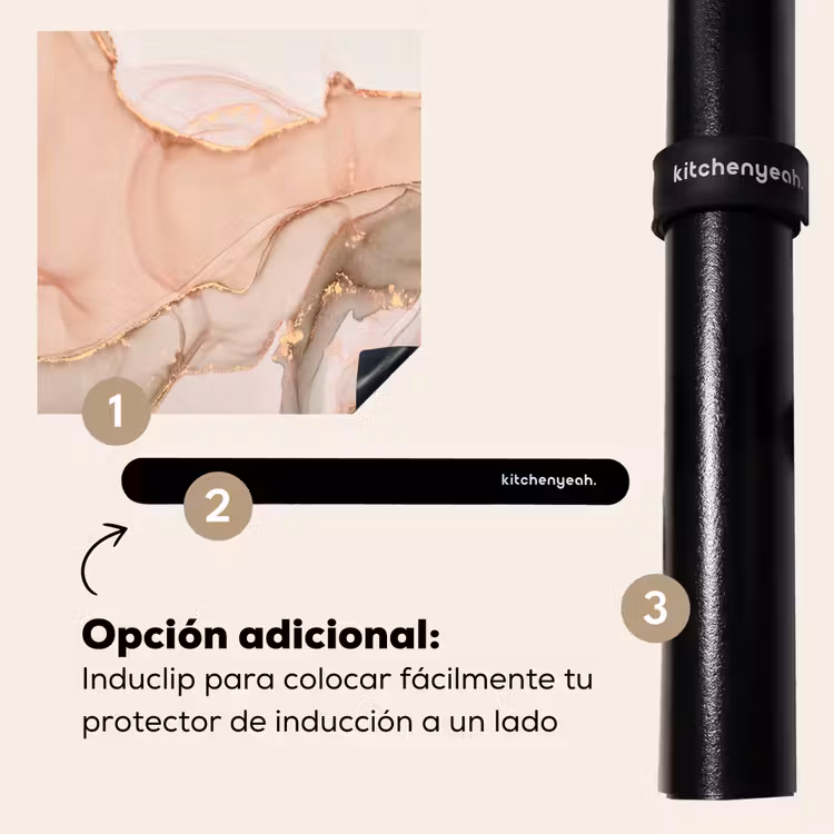 Protector de inducción - Venature d'oro nel marmo salmone — 8