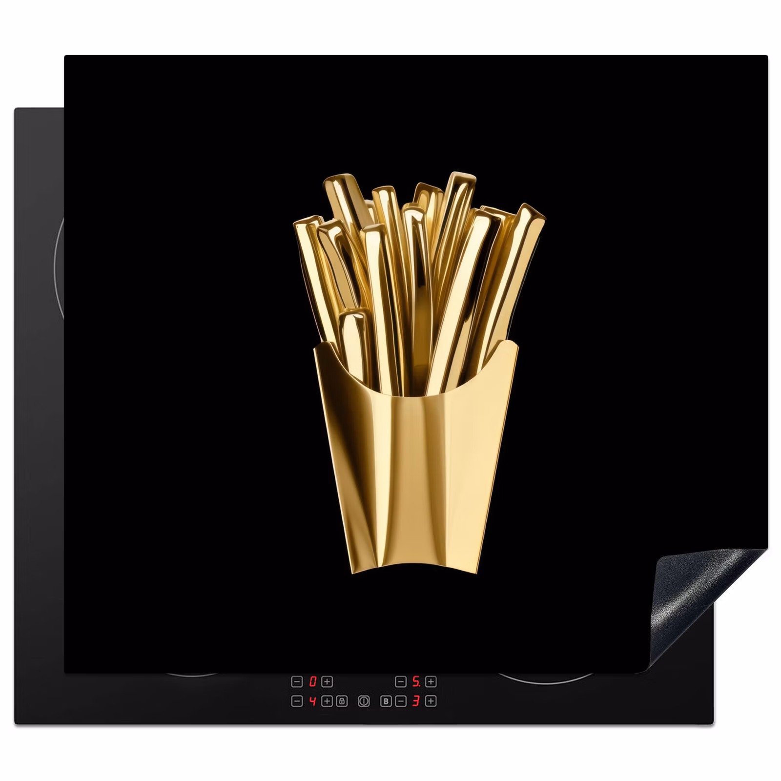 Protector de inducción - Patatine fritte - Oro - Cromo - Cibo — 1