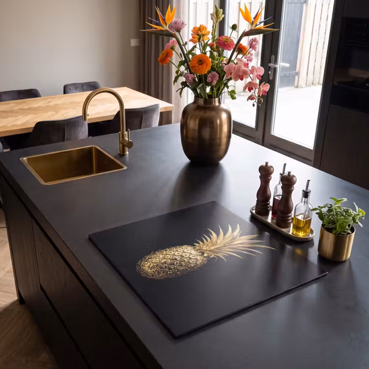 Protector de inducción - Ananas - Nero - Oro - Lusso — 2