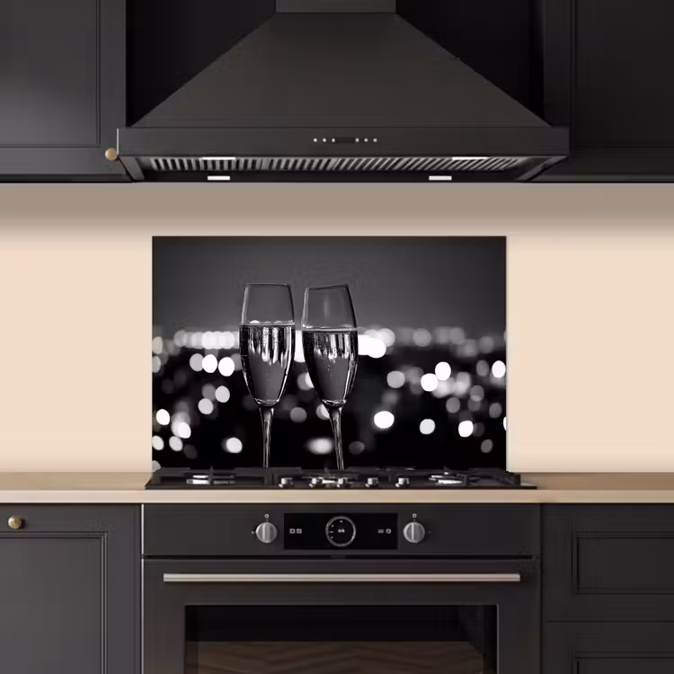 Salpicaderos de cocina - Burbujas - Salud - Copas de champán - Luces de la ciudad — 5