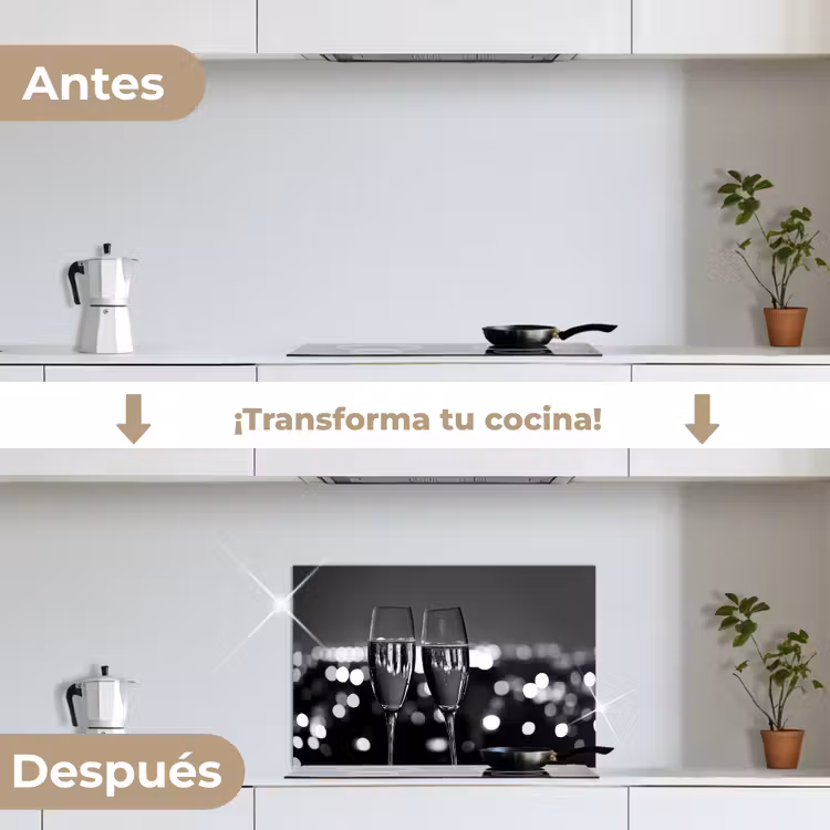 Salpicaderos de cocina - Burbujas - Salud - Copas de champán - Luces de la ciudad — 7