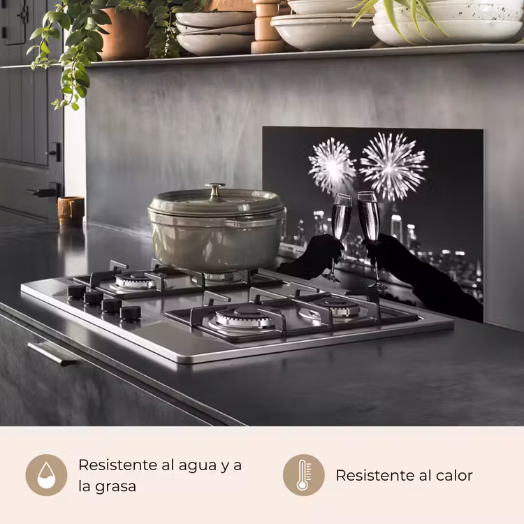 Salpicaderos de cocina - Fuegos artificiales - Salud - Skyline - Champán — 2