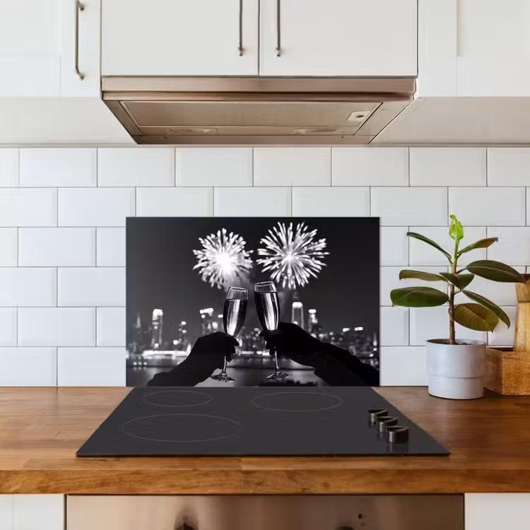 Salpicaderos de cocina - Fuegos artificiales - Salud - Skyline - Champán — 3