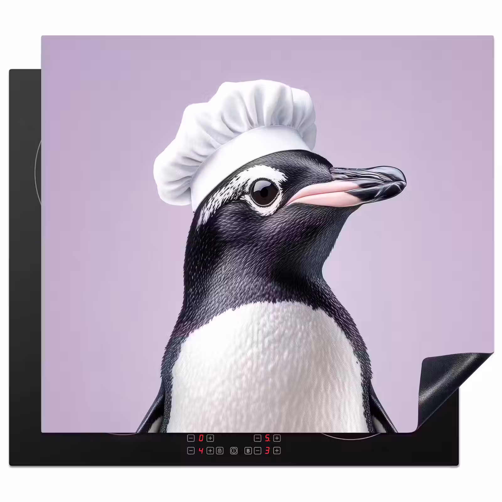 Protector de inducción - Pinguino - Cappello da cuoco - Dolce - Viola — 1
