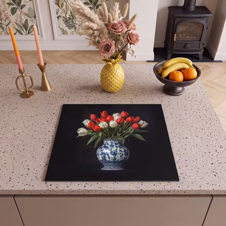 Protector de inducción - Rosso - Fiori - Tulipani - Vaso — 3