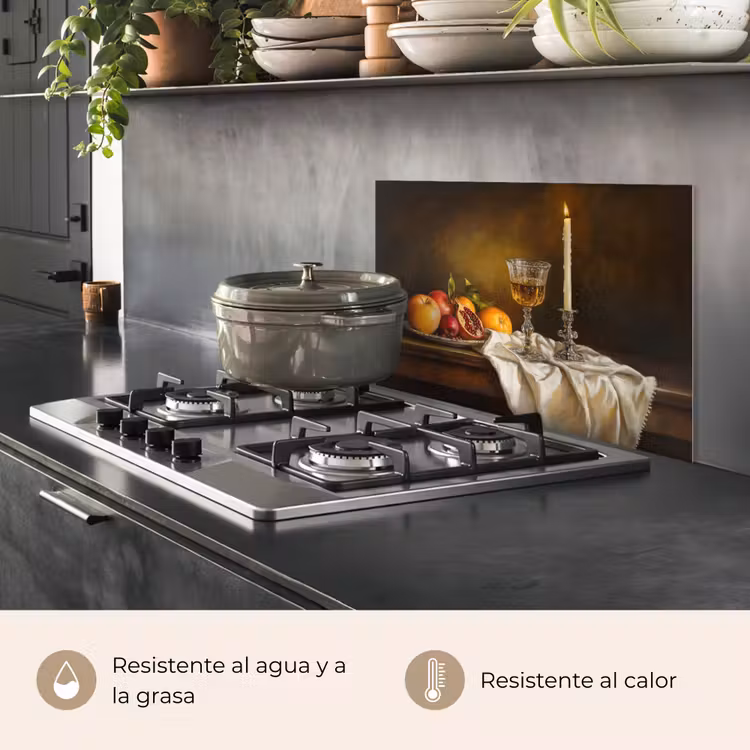 Salpicaderos de cocina - Fruta - Bodegón - Vino - Vela — 2