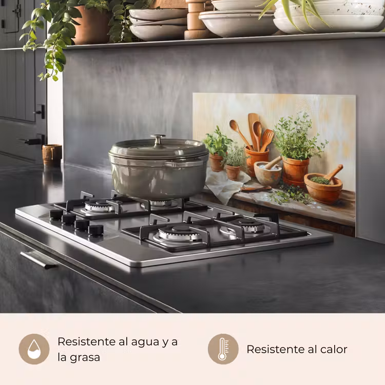 Salpicaderos de cocina - Macetas - Hierbas - Madera — 2