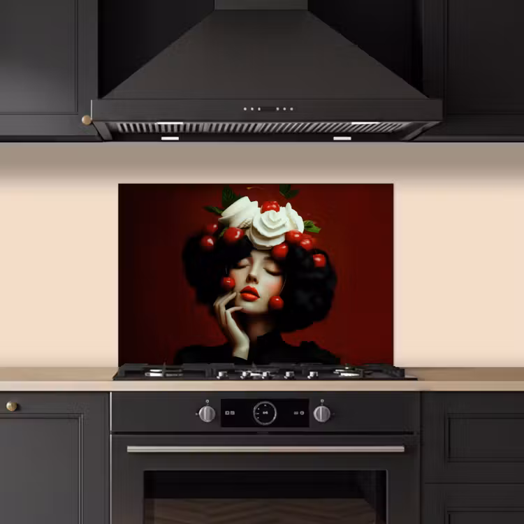 Salpicaderos de cocina - Mujer - Cerezas - Nata montada — 5